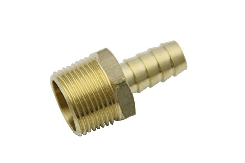 LTWFITTING Brass Fitting Connector 1-Inch Hose Barb x 3/4-Inch NPT Male  Fuel Water( Pack of 5 )
