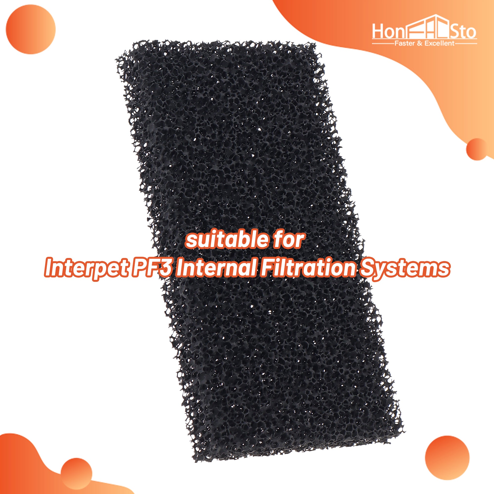 LTWHOME Compatible Carbon Foam Filters Suitable for Interpet Pf3 Internal Filter(Pack of 12)