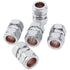 LTWFITTING Chrome Plated 15mm OD Compression Union, Brass Compression Fitting(Pack of 5)