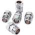 LTWFITTING Chrome Plated Brass 15mm OD x 1/2-Inch Male BSPT Compression Connector Fitting(Pack of 5)