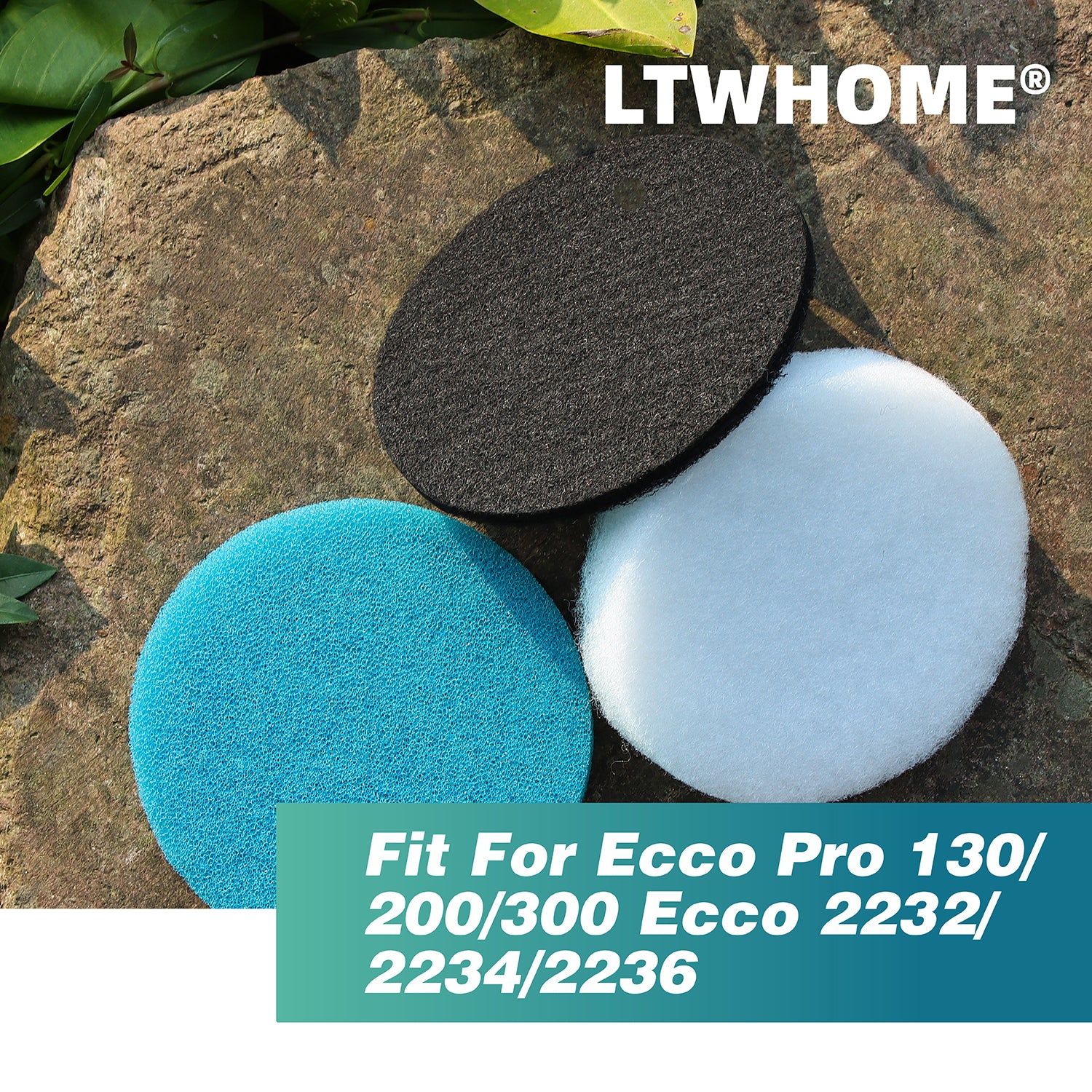 LTWHOME Value Pack of Carbon Filters, Corase Filters and Fine Filters Set Fit for Eheim Ecco Pro 130/200/300 Ecco 2232/2234/2236(Pack of 30)