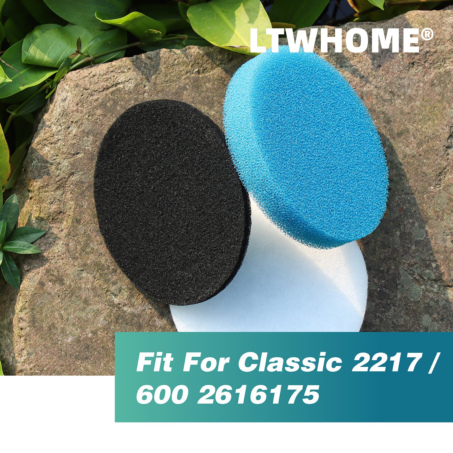 LTWHOME Value Pack of Carbon Filter, Coarse Filter and Fine Filter Pads Set Suitable for Classic 2217/600 2616175 (Pack of 24)