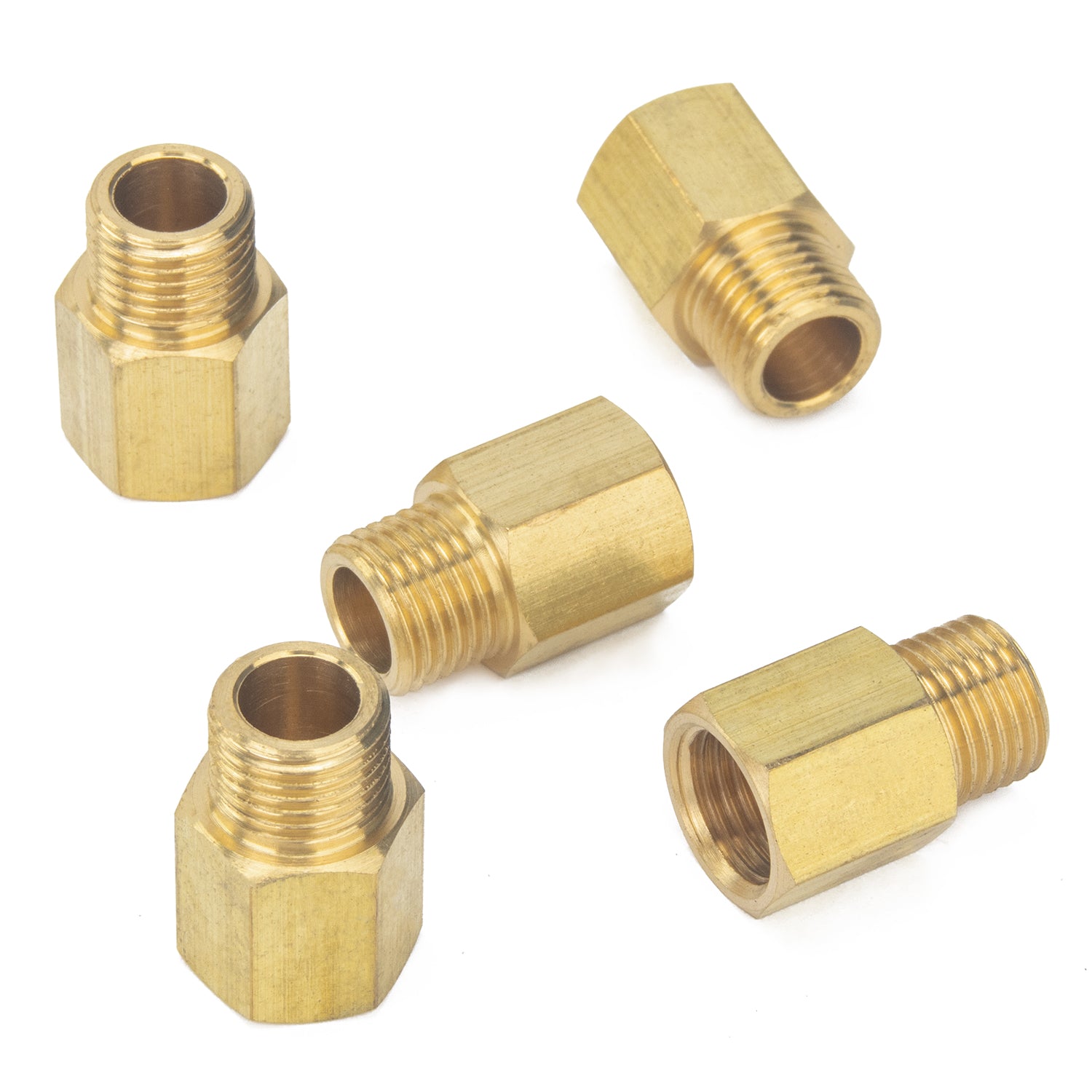 LTWFITTING Brass Pipe 1/4-Inch Female x 1/4-Inch Male BSP Adapter Fuel Gas Air (Pack of 5)