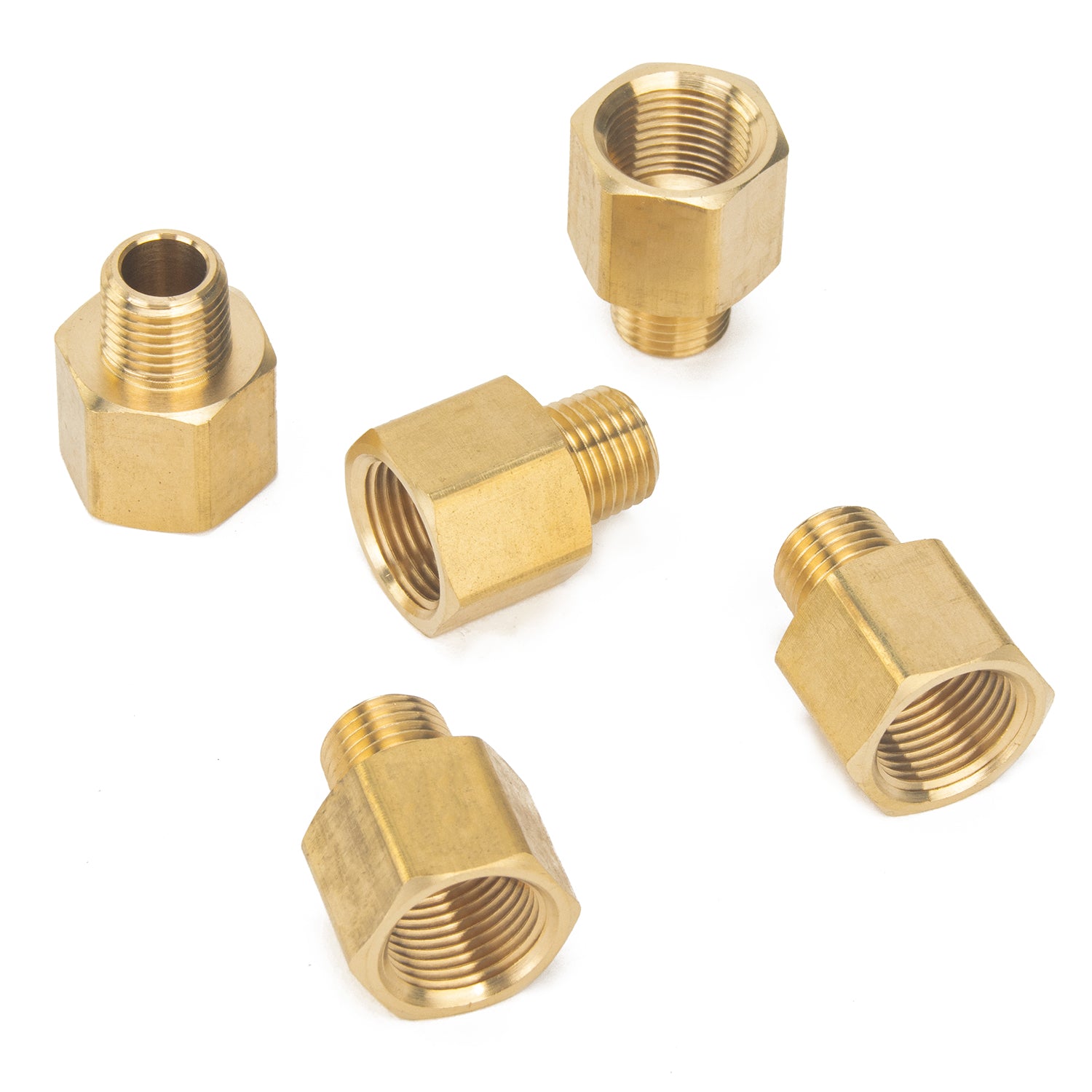 LTWFITTING Brass Pipe 3/8-Inch Female x 1/4-Inch Male BSP Adapter Fuel Gas Air (Pack of 5)