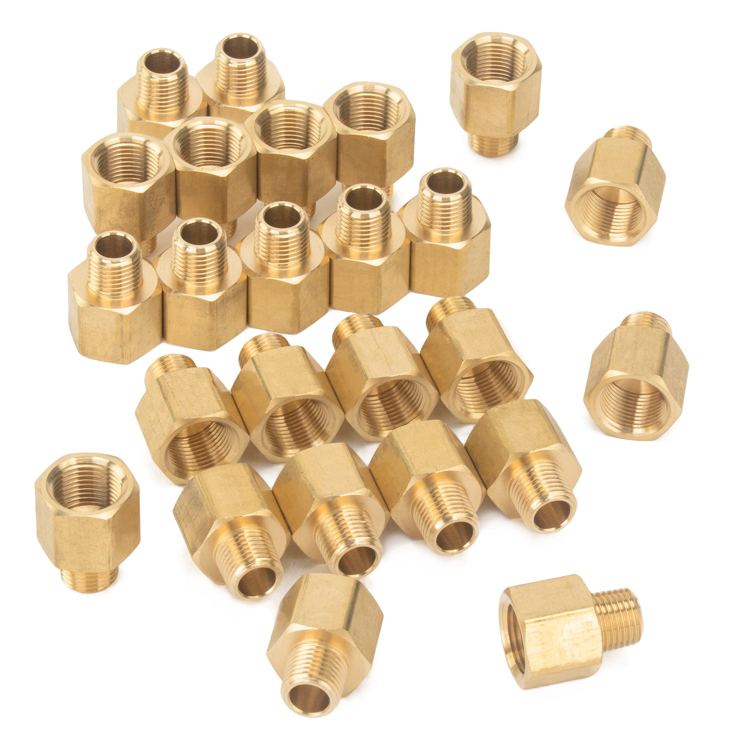 LTWFITTING Brass Pipe 3/8-Inch Female x 1/4-Inch Male BSP Adapter Fuel Gas Air (Pack of 25)