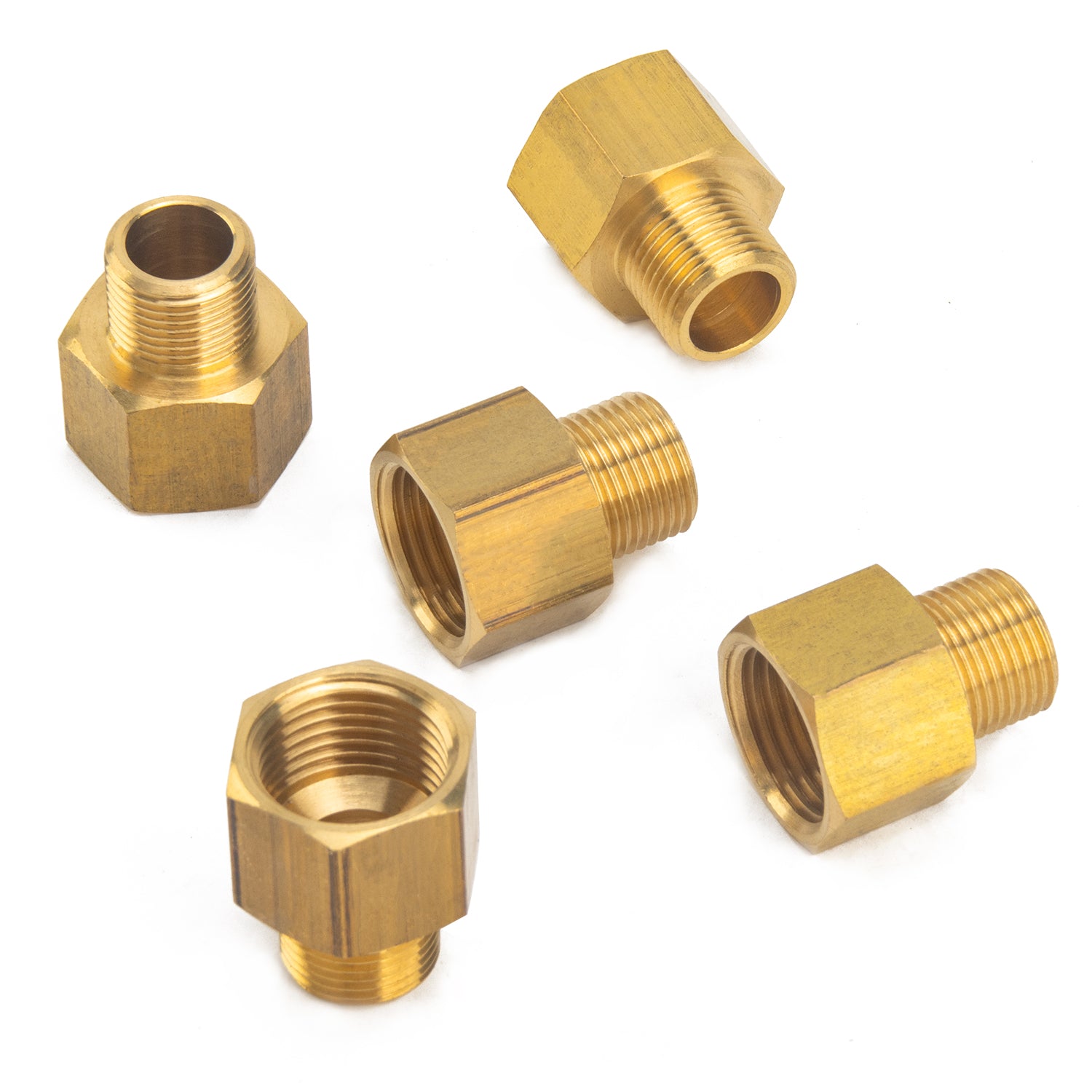 LTWFITTING Brass Pipe 1/2-Inch Female x 3/8-Inch Male BSP Adapter Fuel Gas Air (Pack of 5)