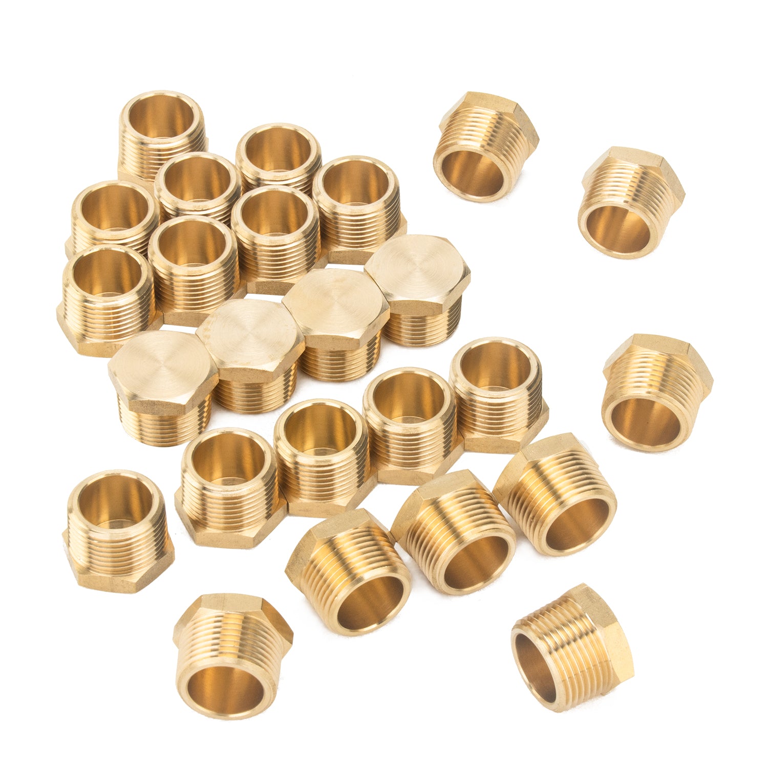 LTWFITTING Brass BSP Pipe Hex Head Plug Fittings 3/4-Inch Male BSPP Air Fuel Water Boat (Pack of 25)