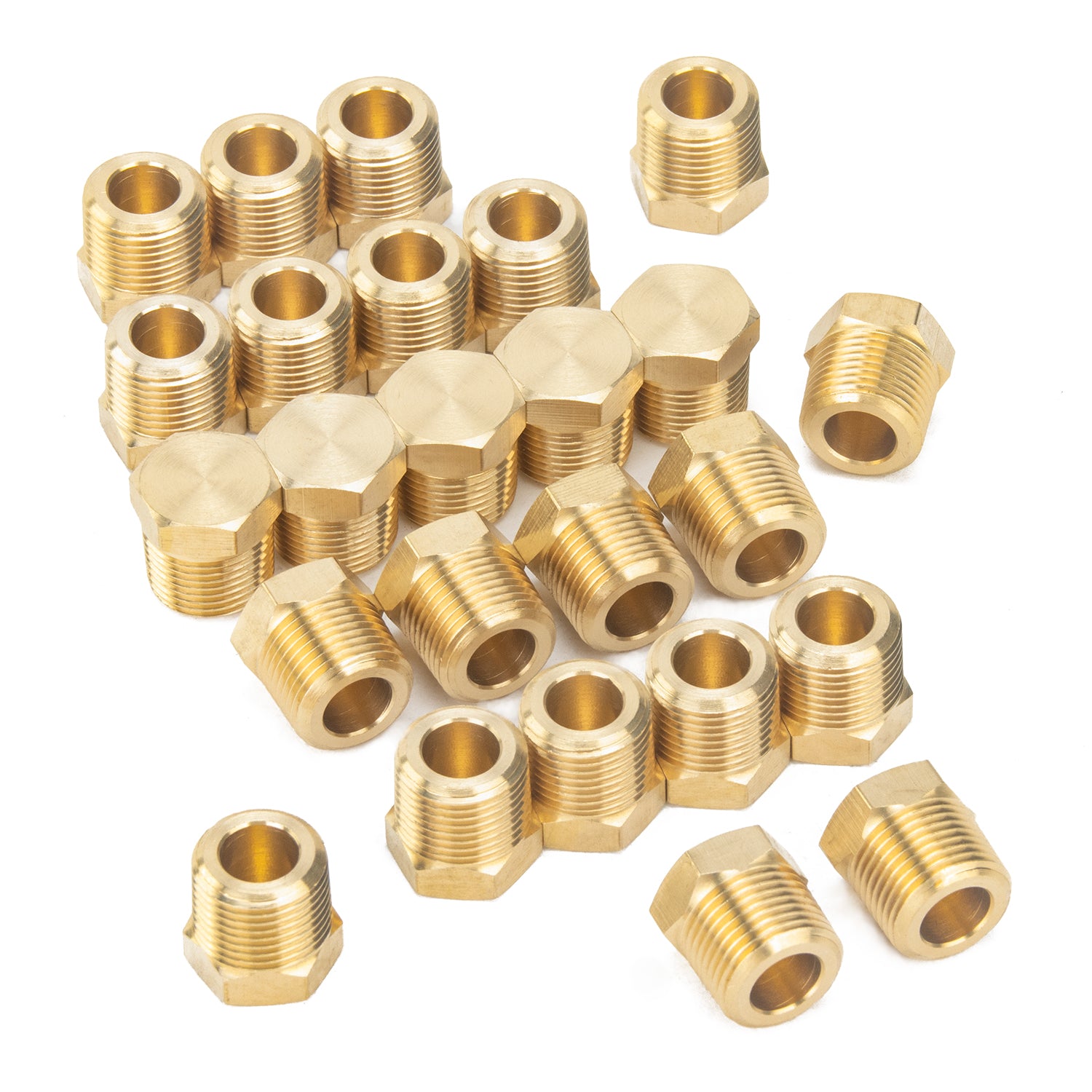 LTWFITTING Brass BSP Pipe Hex Head Plug Fittings 3/8-Inch Male BSPP Air Fuel Water Boat (Pack of 25)