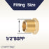 LTWFITTING Brass BSP Pipe Hex Head Plug Fittings 1/2-Inch Male BSPP Air Fuel Water Boat (Pack of 300)