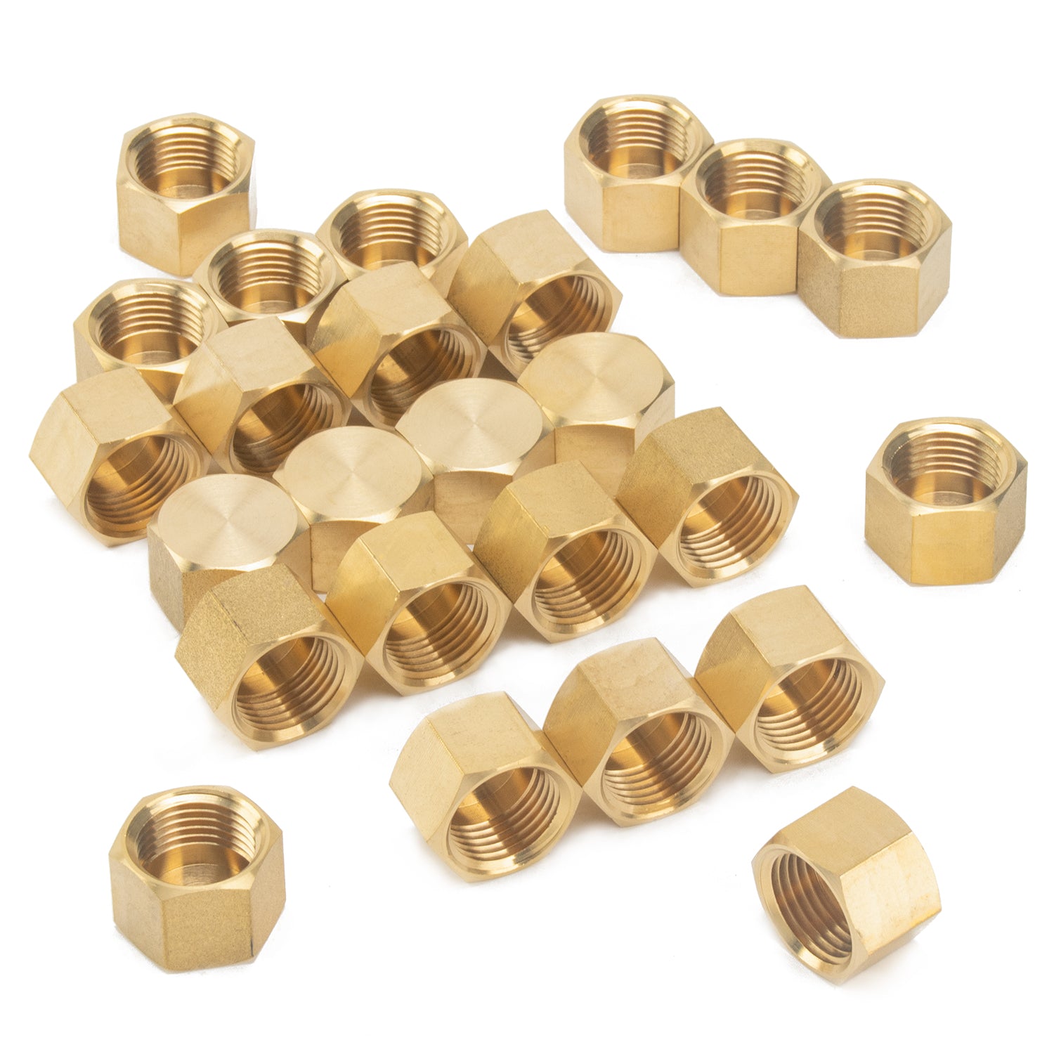 LTWFITTING Brass BSP Pipe Cap Fittings 1/2-Inch BSPP Air Fuel Water Boat (Pack of 25)