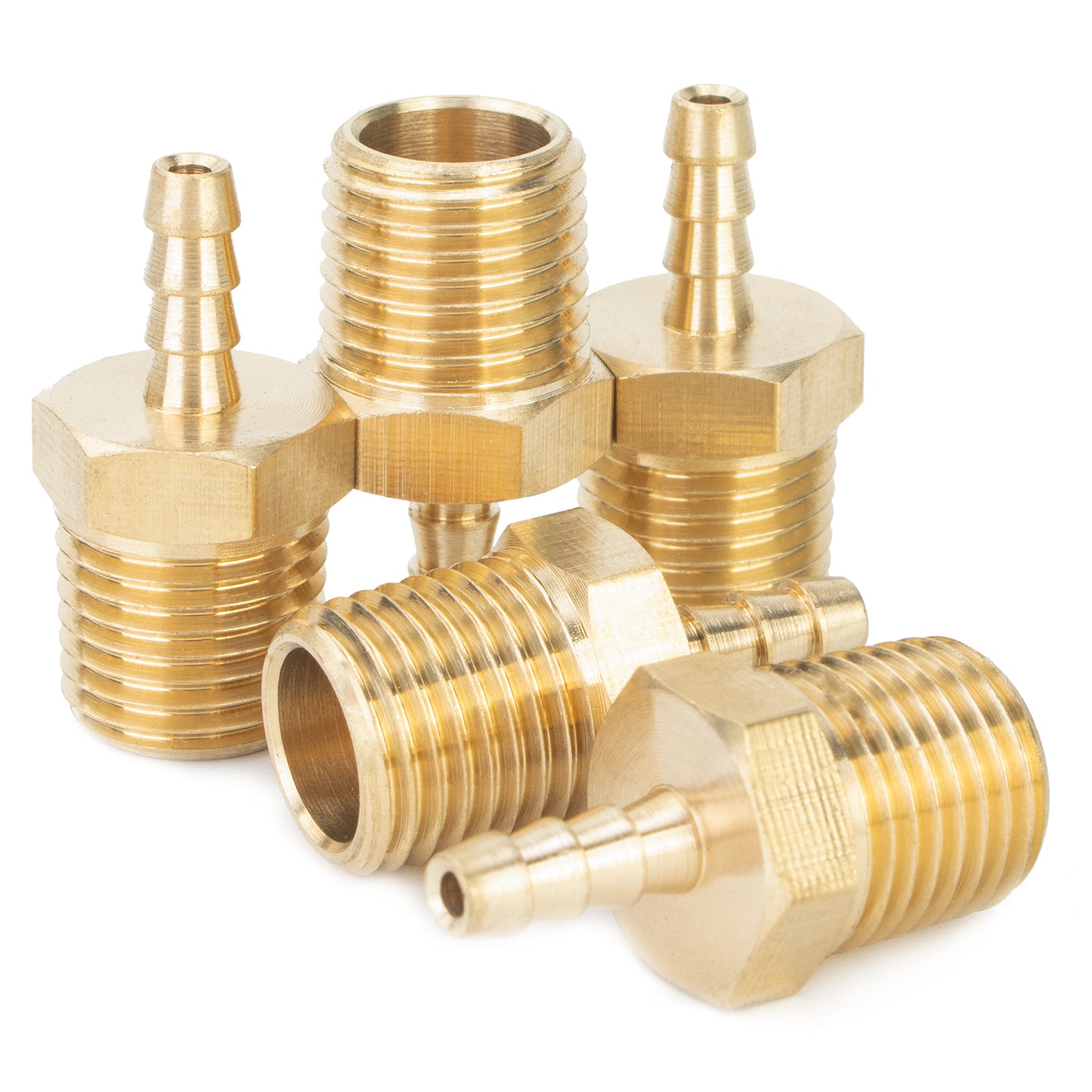 LTWFITTING Brass BSP Barbed Fitting Coupler/Connector 1/4-Inch Male BSPP x 1/8-Inch (3mm) Hose Barb Fuel Gas Water (Pack of 5)