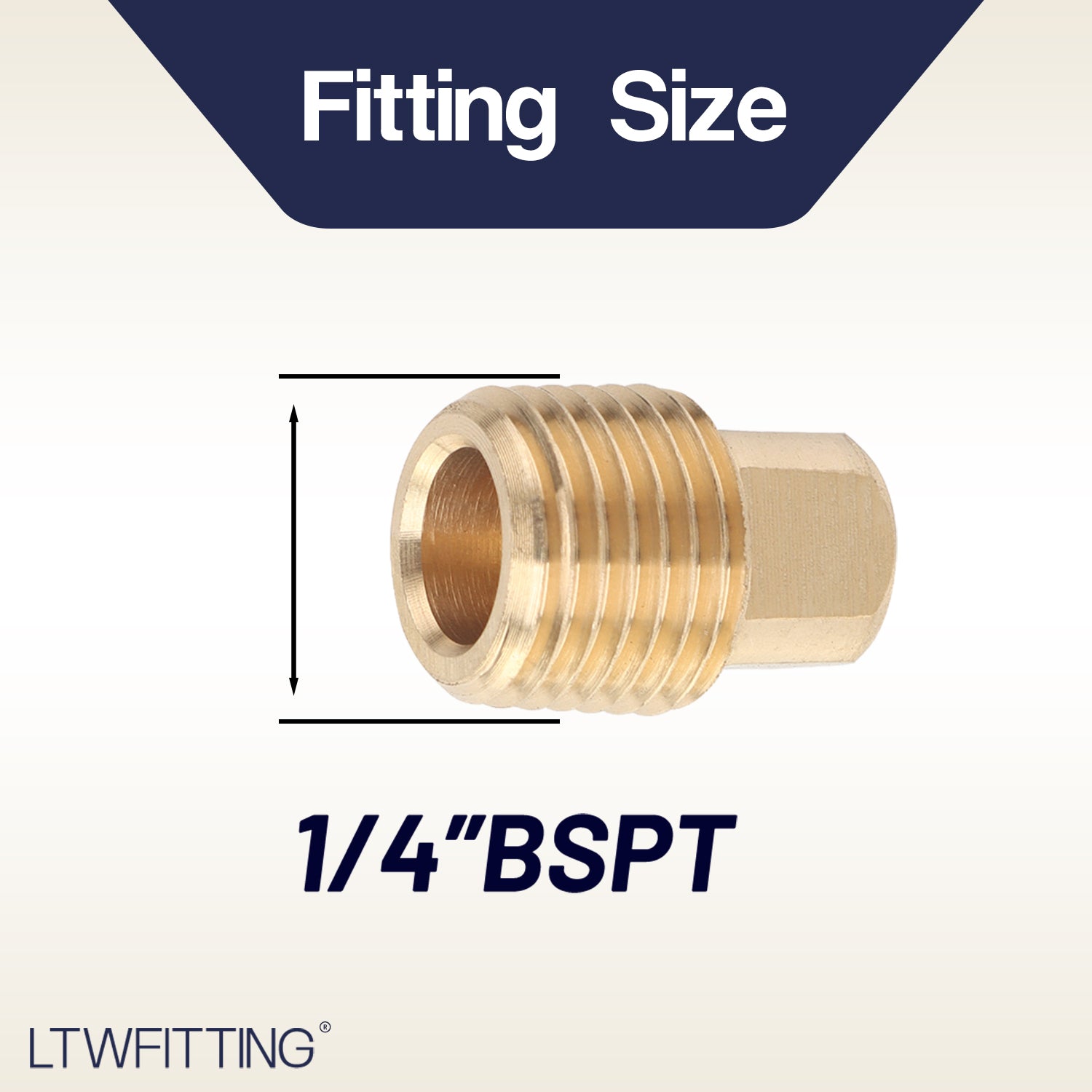 LTWFITTING Brass Pipe Square Head Plug Fittings 1/4-Inch Male BSPT Air Fuel Water Boat (Pack of 800)