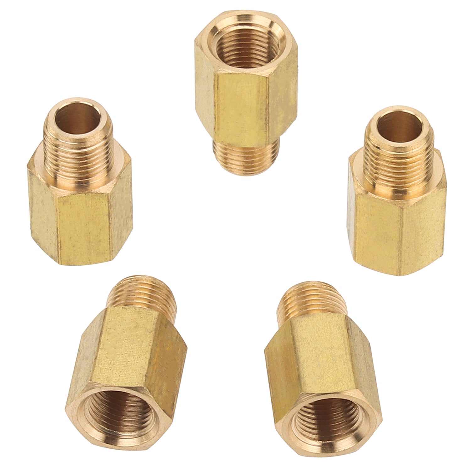 LTWFITTING Brass Pipe 1/8-Inch Male BSPT x 1/8-Inch Female BSPP Adapter Fuel Gas Air (Pack of 5)