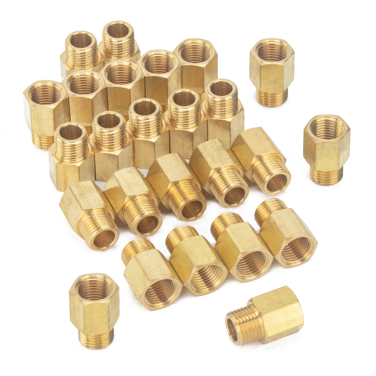 LTWFITTING Brass Pipe 1/4-Inch Female BSPP x 1/4-Inch Male BSPT Adapter Fuel Gas Air (Pack of 25)