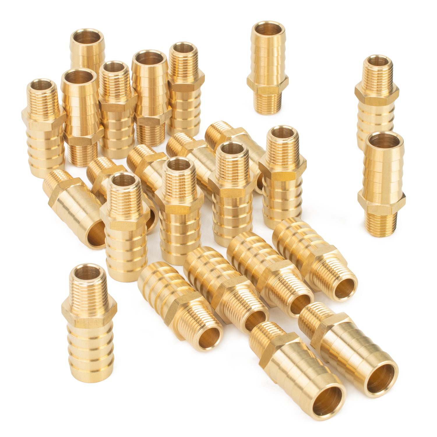 LTWFITTING Brass Barbed Fitting Coupler/Connector 1/4-Inch Male BSPT x 5/8-Inch(16mm) Hose Barb Fuel Gas Water (Pack of 25)