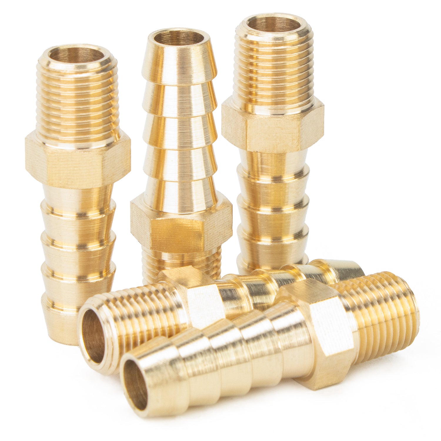 LTWFITTING Brass Barbed Fitting Coupler/Connector 1/8-Inch Male BSPT x 5/16-Inch(8mm) Hose Barb Fuel Gas Water (Pack of 5)