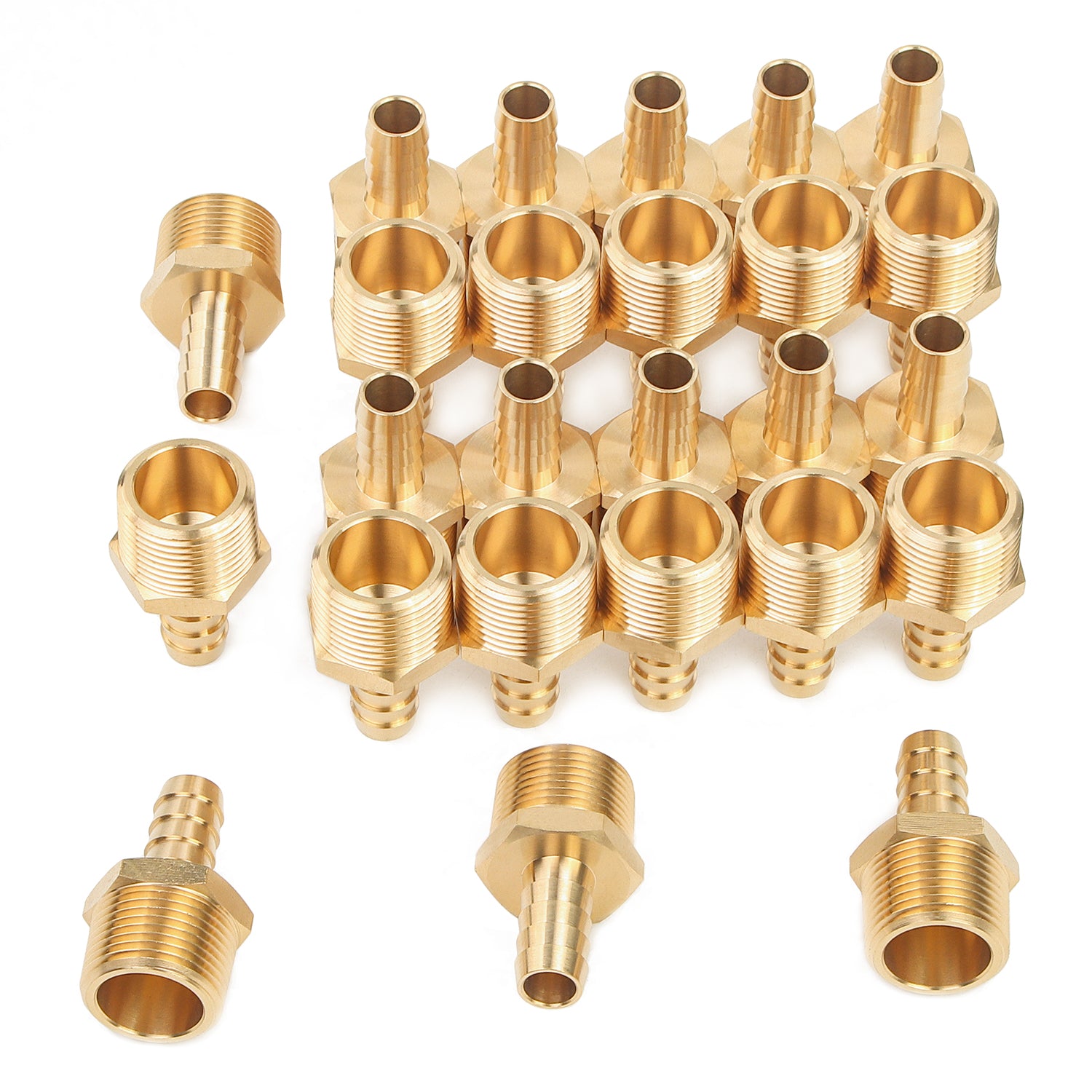 LTWFITTING Brass Barbed Fitting Coupler/Connector 3/4-Inch Male BSPT x 1/2-Inch(12mm) Hose Barb Fuel Gas Water (Pack of 25)