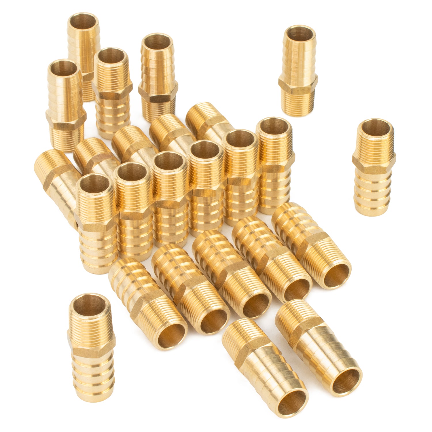 LTWFITTING Brass Barbed Fitting Coupler/Connector 3/8-Inch Male BSPT x 5/8-Inch(16mm) Hose Barb Fuel Gas Water (Pack of 25)