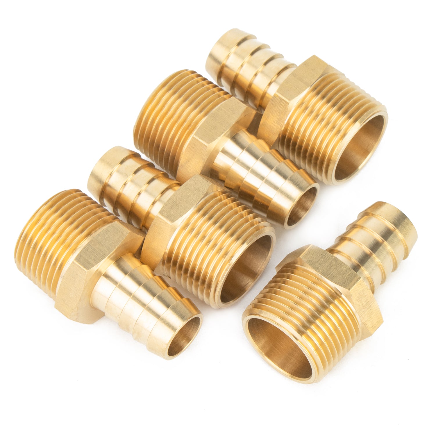 LTWFITTING Brass Barbed Fitting Coupler/Connector 3/4-Inch Male BSPT x 5/8-Inch(16mm) Hose Barb Fuel Gas Water (Pack of 5)