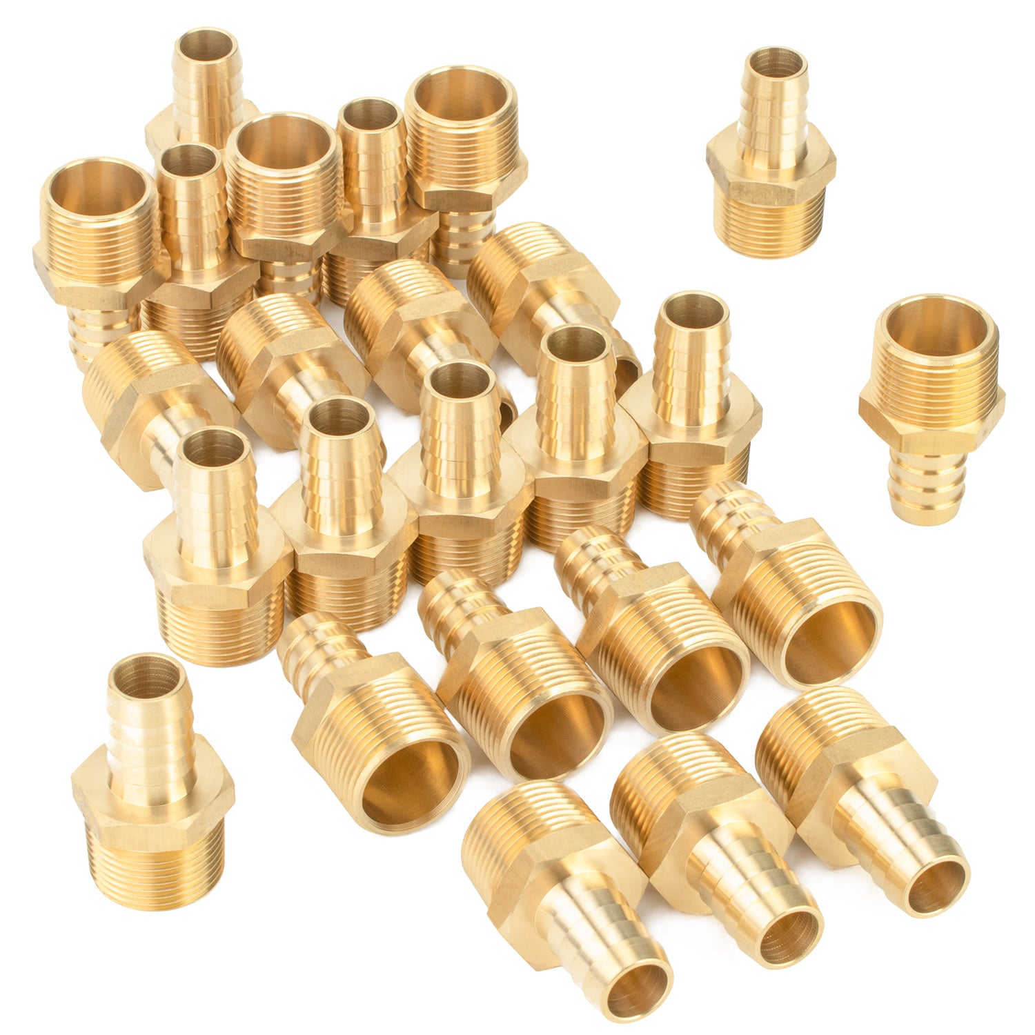 LTWFITTING Brass Barbed Fitting Coupler/Connector 3/4-Inch Male BSPT x 5/8-Inch(16mm) Hose Barb Fuel Gas Water (Pack of 25)