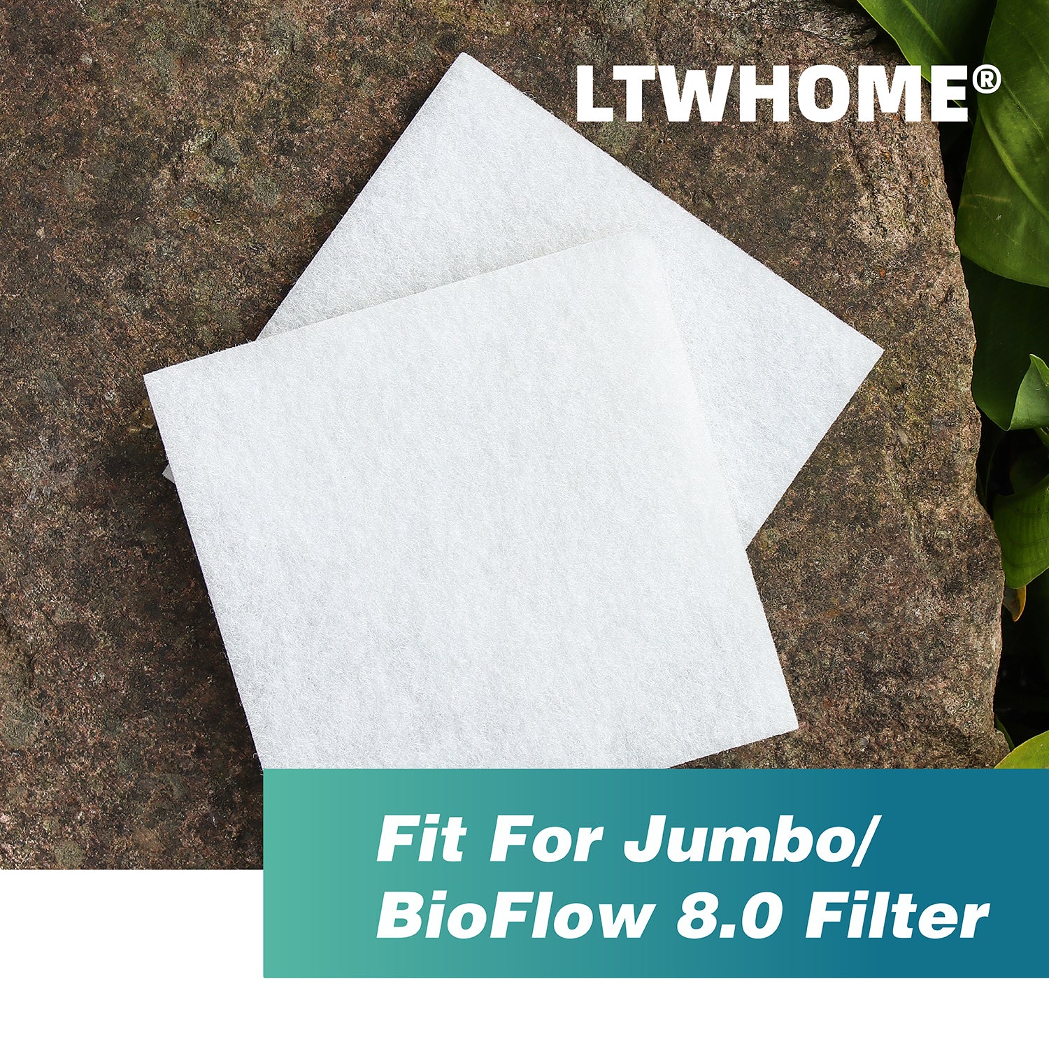 LTWHOME Compatible Poly Pads Suitable for Juwel Jumbo/BioFlow 8.0 Filter(Pack of 50)