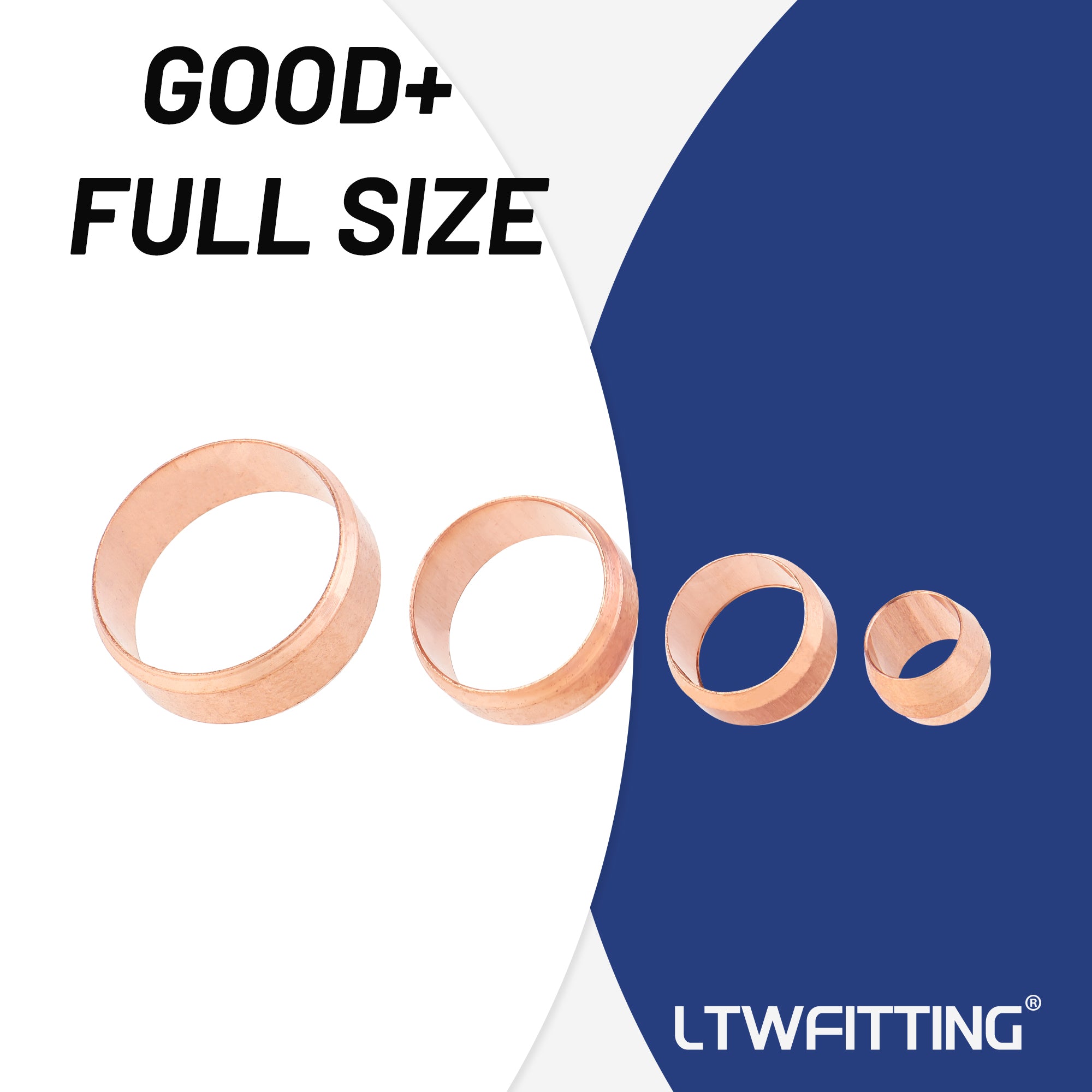 LTWFITTING Value Pack 7/8-Inch Brass Compression Sleeves Ferrels