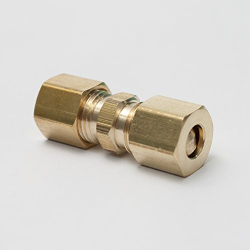 LTWFITTING 1/4 -Inch OD Compression Union,Brass Compression Fitting(Pack of 10)