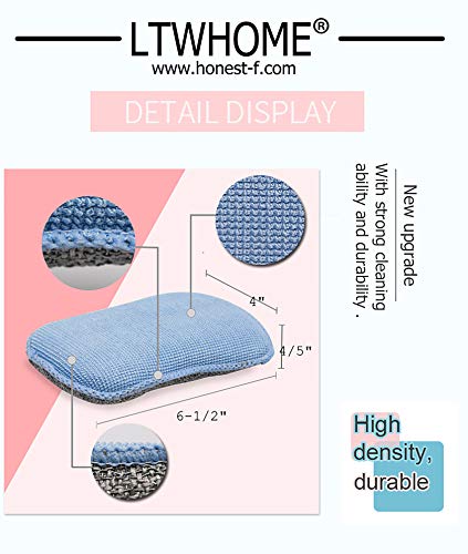 LTWHOME Combination of Cleaning Sponge Set, Microfiber 2 in 1 Washing Up Pad with Magic Cleaning Foam (Pack of 22)