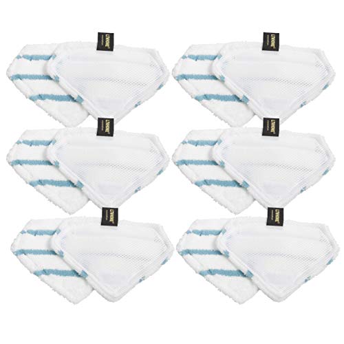 LTWHOME Washable Replacement Triangular Microfiber Pads Compatible with Black+Decker Steam Mop, Compare to SMP30, FSMP30, FSM1630, FSMH16151 (Pack of 12)