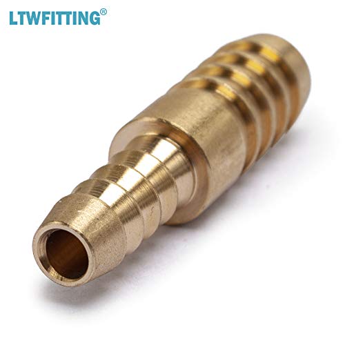 LTWFITTING Brass Barb Hose Reducing Splicer Mender 1/4-Inch ID Hose x 3/8-Inch(10mm) ID Hose Fitting Air Water Fuel Boat (Pack of 10)