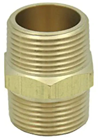 LTWFITTING Brass BSP Pipe Hex Nipple Fitting 1-Inch Male BSPP Air Fuel Water (Pack of 5)