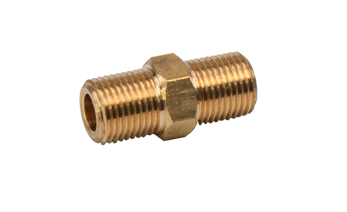 LTWFITTING Brass BSP Pipe Hex Nipple Fitting 1/8-Inch Male BSPP Air Fuel Water (Pack of 5)