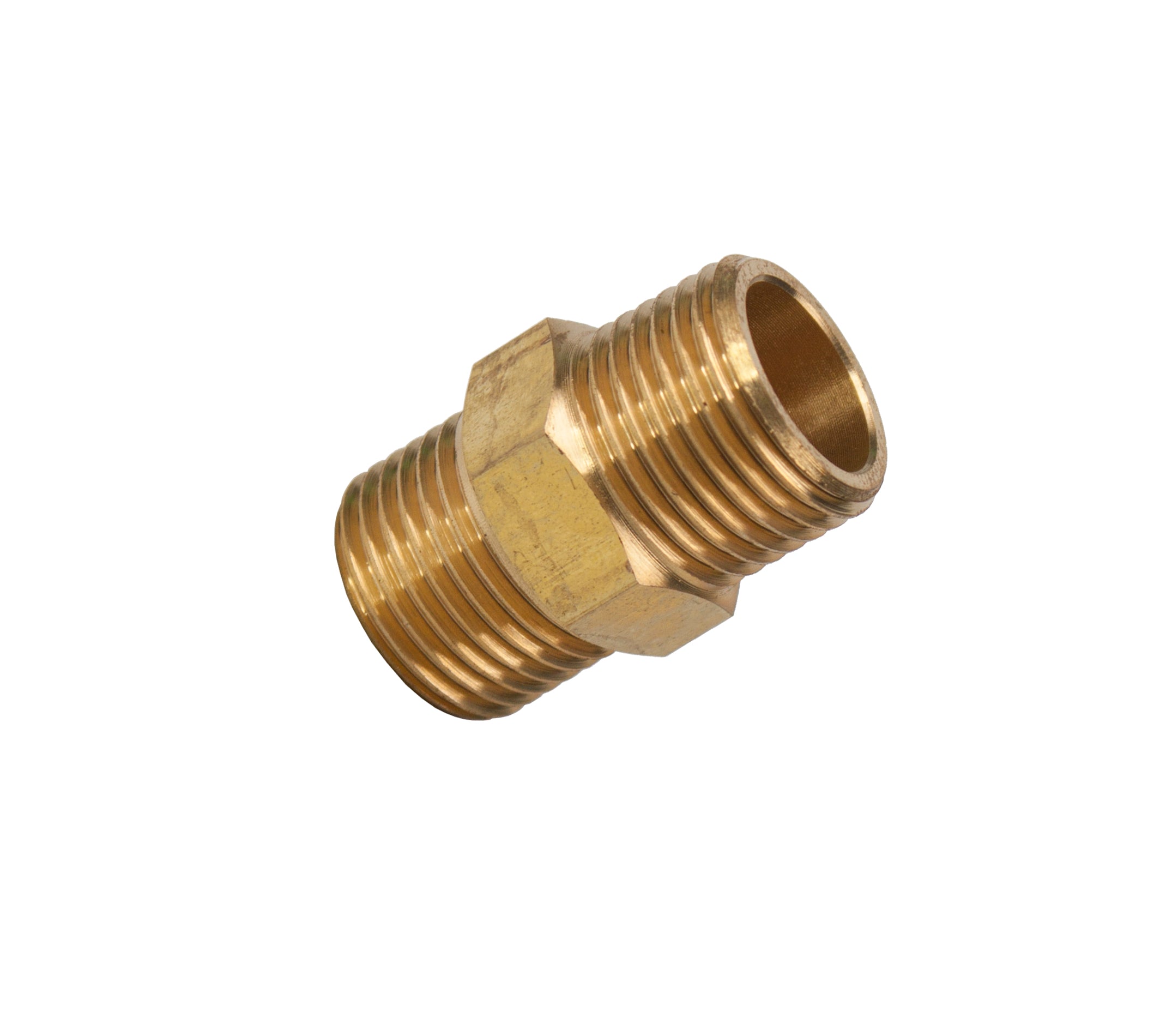 LTWFITTING Brass BSP Pipe Hex Nipple Fitting 1/2-Inch Male BSPP Air Fuel Water (Pack of 250)