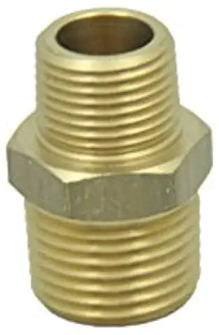 LTWFITTING Brass BSP Pipe Hex Reducing Nipple Fitting 3/4-Inch x 3/8-Inch Male BSPP (Pack of 25)