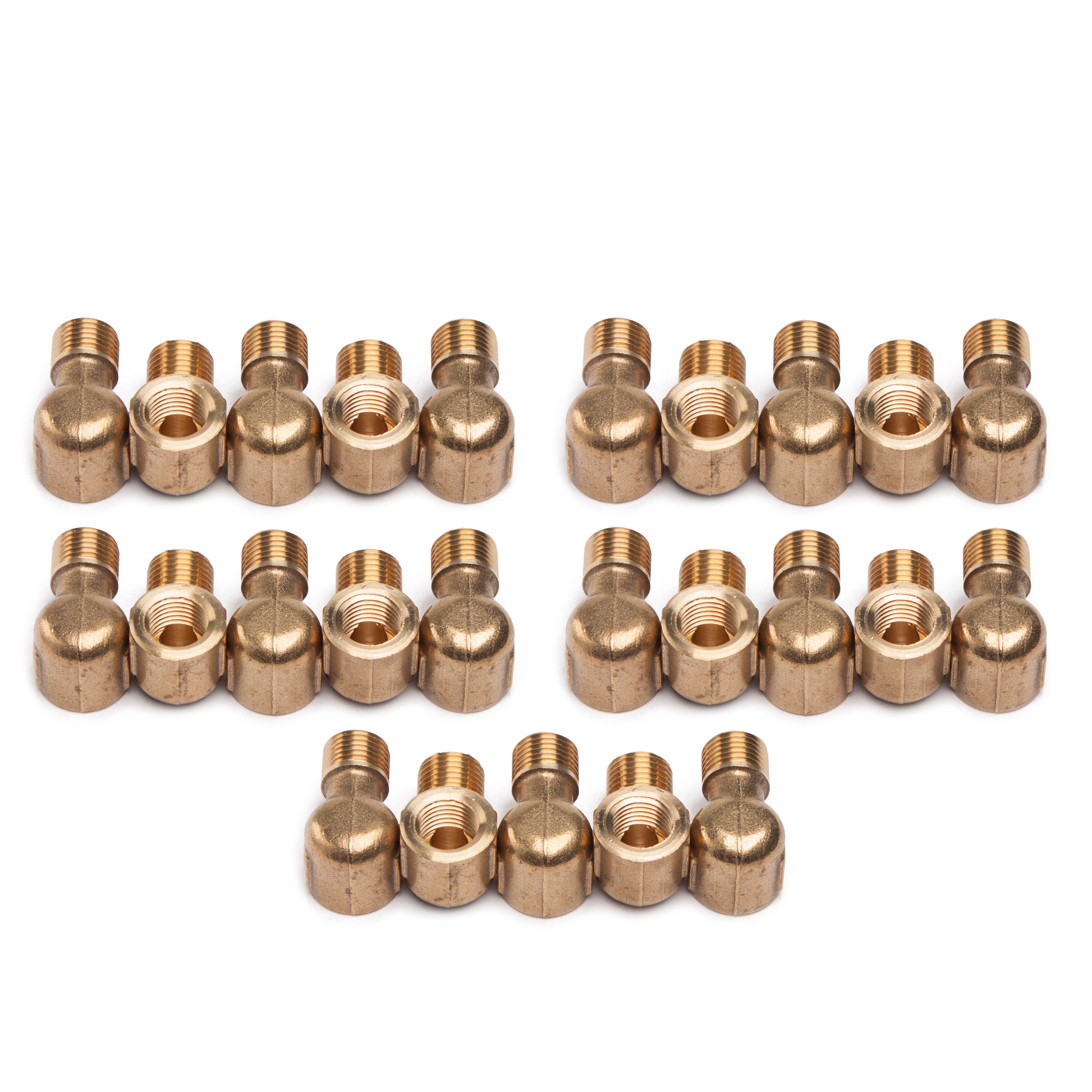 LTWFITTING Brass BSP Pipe 90 Deg 1/4-Inch BSPP Street Elbow Forged Fitting Fuel Air Boat (Pack of 25)
