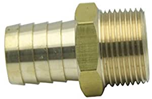 LTWFITTING Brass BSP Barbed Fitting Coupler / Connector 1-Inch Male BSPP x 1-Inch(25mm)Hose Barb Fuel Gas Water (Pack of 100)