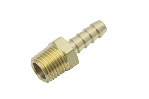 LTWFITTING Brass BSP Barbed Fitting Coupler/Connector 1/4 Male BSPP x 1/4(6mm) Hose Barb Fuel Gas Water (Pack of 25)