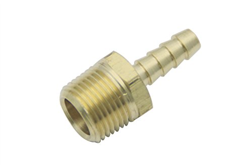 LTWFITTING Brass BSP Barbed Fitting Coupler / Connector 3/8-Inch Male BSPP x 1/4-Inch(6mm)Hose Barb Fuel Gas Water (Pack of 25)