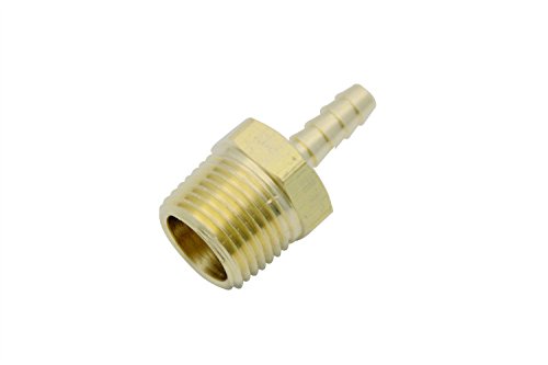 LTWFITTING Brass BSP Barbed Fitting Coupler / Connector 1/2-Inch Male BSPP x 1/4-Inch(6mm)Hose Barb Fuel Gas Water (Pack of 300)