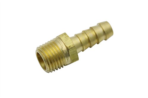 LTWFITTING Brass BSP Barbed Fitting Coupler / Connector 1/4-Inch Male BSPP x 5/16-Inch(8mm)Hose Barb Fuel Gas Water (Pack of 25)