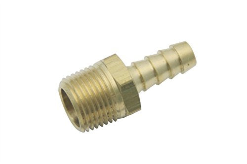 LTWFITTING Brass BSP Barbed Fitting Coupler / Connector 3/8-Inch Male BSPP x 5/16-Inch(8mm)Hose Barb Fuel Gas Water (Pack of 25)