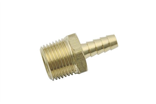 LTWFITTING Brass BSP Barbed Fitting Coupler / Connector 1/2-Inch Male BSPP x 5/16-Inch(8mm)Hose Barb Fuel Gas Water (Pack of 5)