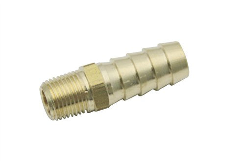 LTWFITTING Brass BSP Barbed Fitting Coupler / Connector 1/8-Inch Male BSPP x 3/8-Inch(10mm)Hose Barb Fuel Gas Water (Pack of 25)