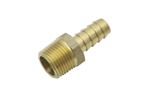 LTWFITTING Brass BSP Barbed Fitting Coupler / Connector 3/8-Inch Male BSPP x 3/8-Inch(10mm)Hose Barb Fuel Gas Water (Pack of 25)