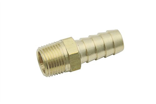 LTWFITTING Brass BSP Barbed Fitting Coupler / Connector 3/8-Inch Male BSPP x 1/2-Inch(12mm)Hose Barb Fuel Gas Water (Pack of 400)