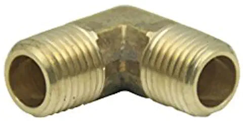 LTWFITTING Brass Pipe Male 90 Deg Elbow Fitting 3/8-Inch BSPT Water Fuel (Pack of 5)