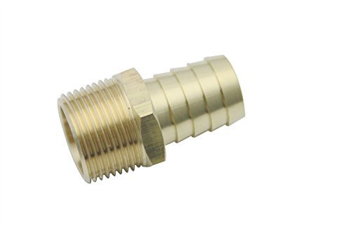 LTWFITTING Brass Barbed Fitting Coupler/Connector 1/4-Inch Male BSPT x 5/8-Inch(16mm) Hose Barb Fuel Gas Water (Pack of 400)