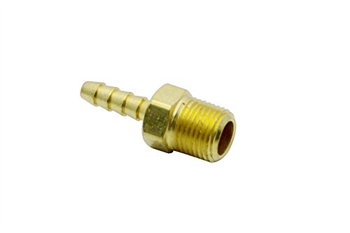 LTWFITTING Brass Barbed Fitting Coupler/Connector 1/8-Inch Male BSPT x 1/8-Inch(3mm) Hose Barb Fuel Gas Water (Pack of 25)