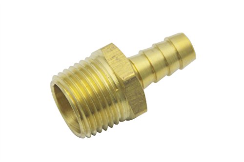 LTWFITTING Brass Barbed Fitting Coupler/Connector 1/2-Inch Male BSPT x 3/8-Inch(10mm) Hose Barb Fuel Gas Water (Pack of 300)