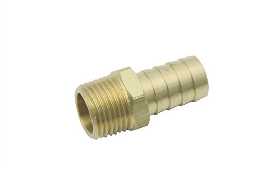 LTWFITTING Brass Barbed Fitting Coupler/Connector 1/2-Inch Male BSPT x 5/8-Inch(16mm) Hose Barb Fuel Gas Water (Pack of 25)